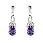 EARRINGS SHANORE STERLING TRINITY EARRINGS w CZ AMETHYST