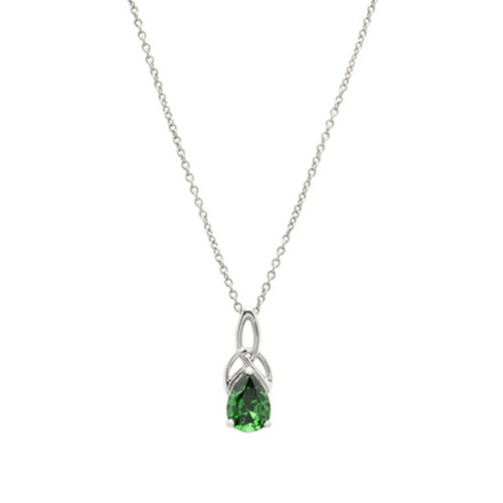 PENDANTS & NECKLACES SHANORE STERLING TRINITY PENDANT w CZ EMERALD
