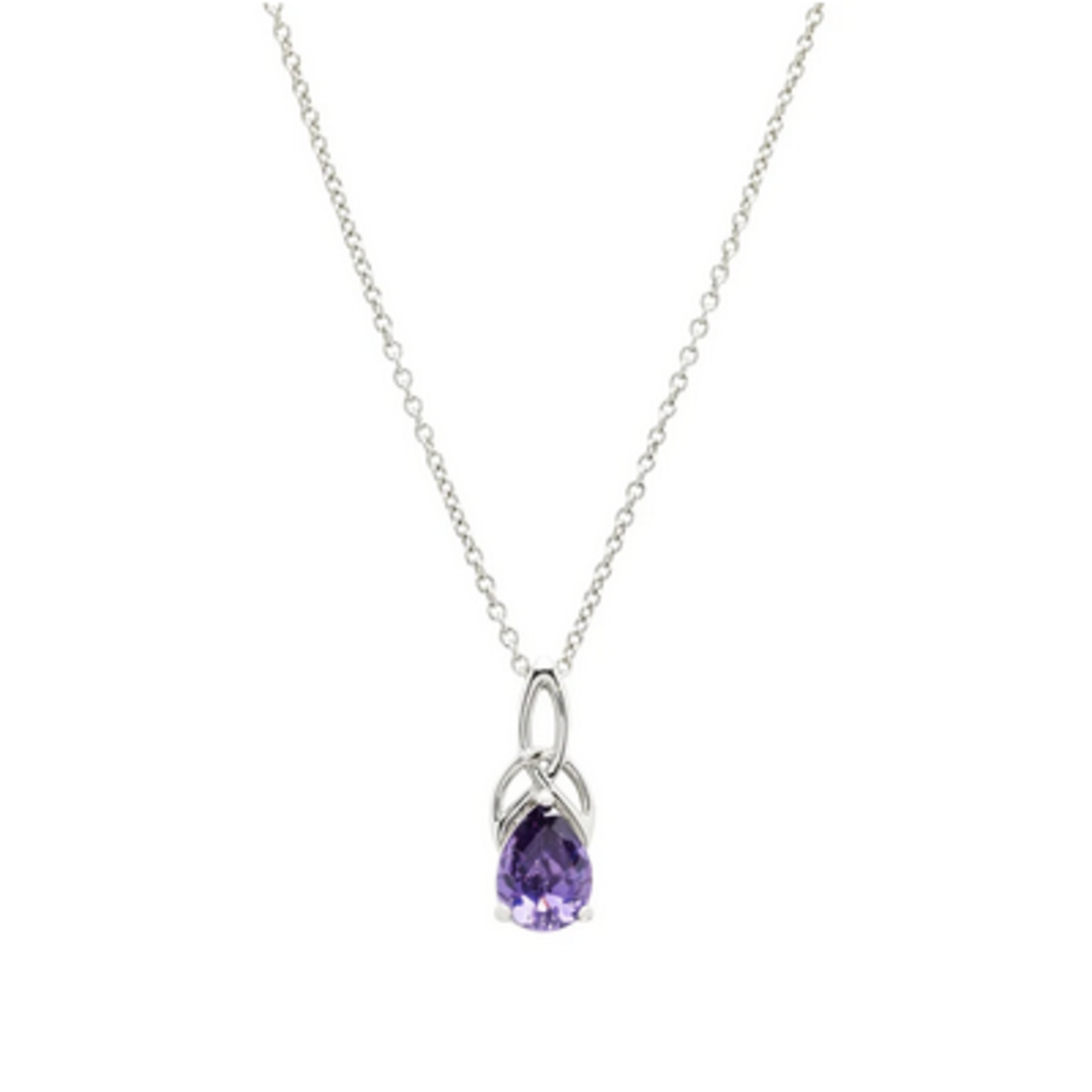 PENDANTS & NECKLACES SHANORE STERLING TRINITY PENDANT w CZ AMETHYST