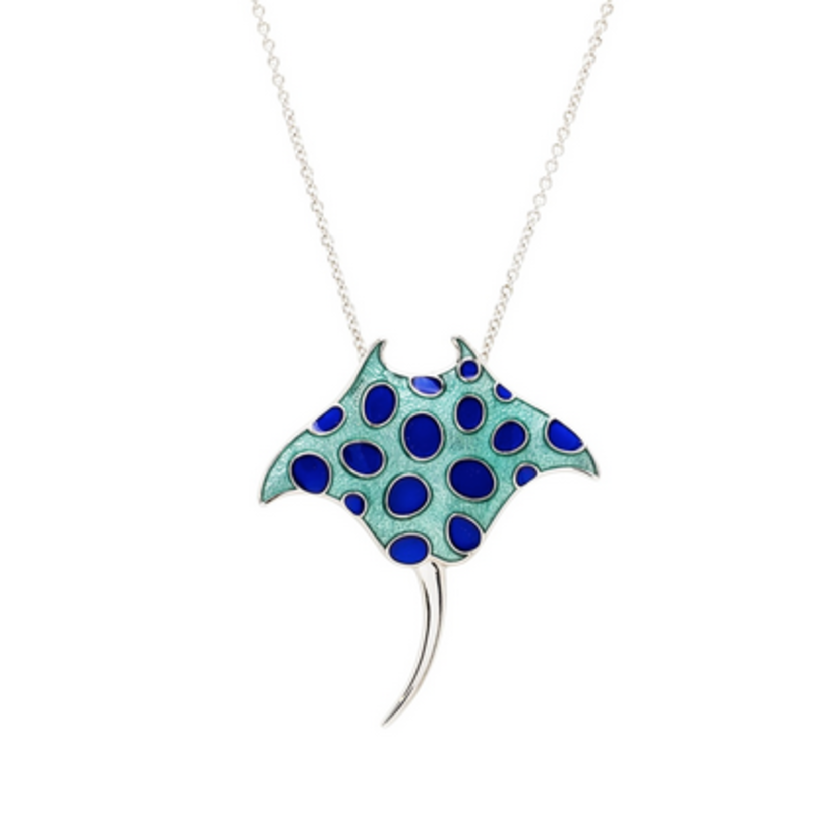 PENDANTS & NECKLACES OCEAN STERLING & ENAMEL STING RAY PENDANT