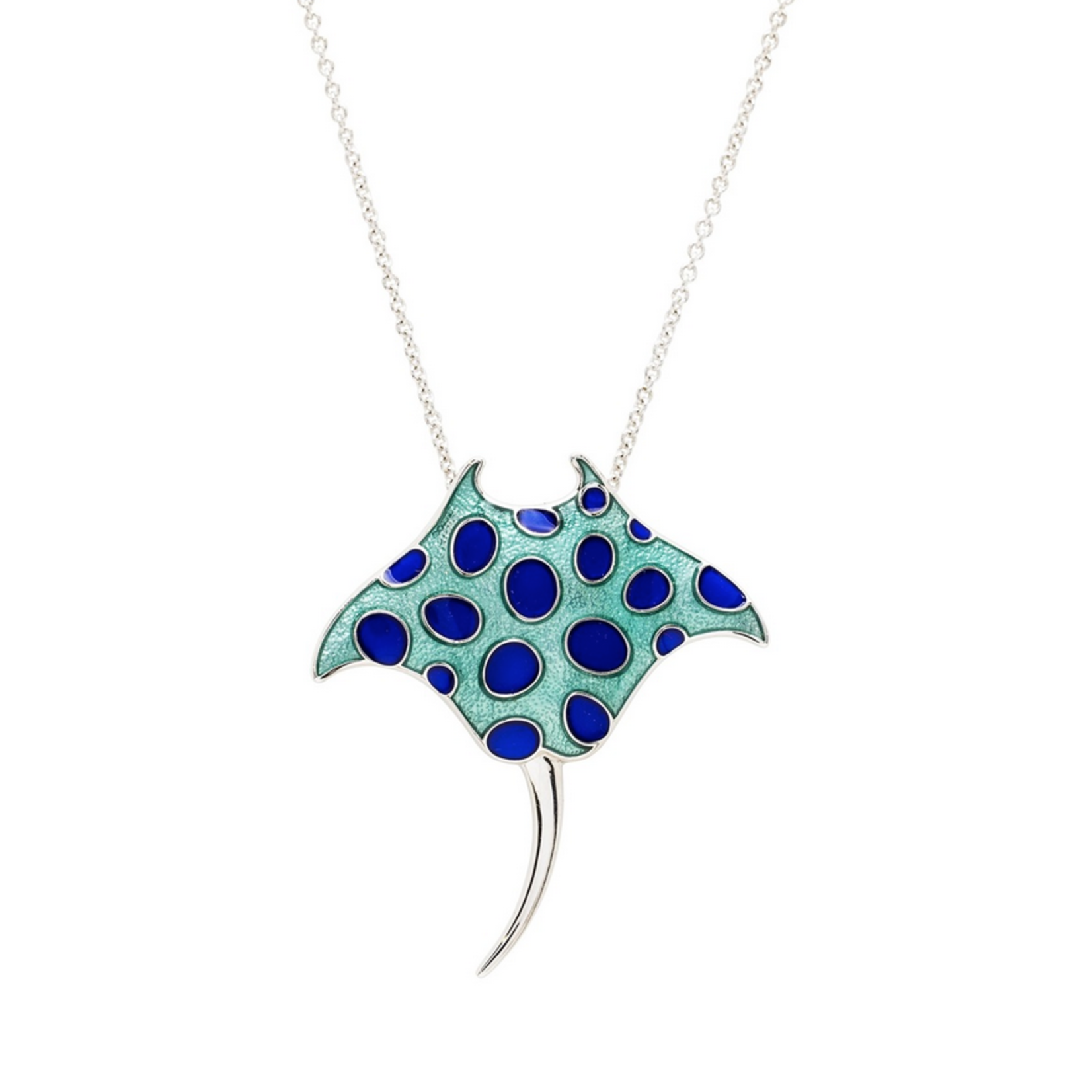PENDANTS & NECKLACES OCEAN STERLING & ENAMEL STING RAY PENDANT