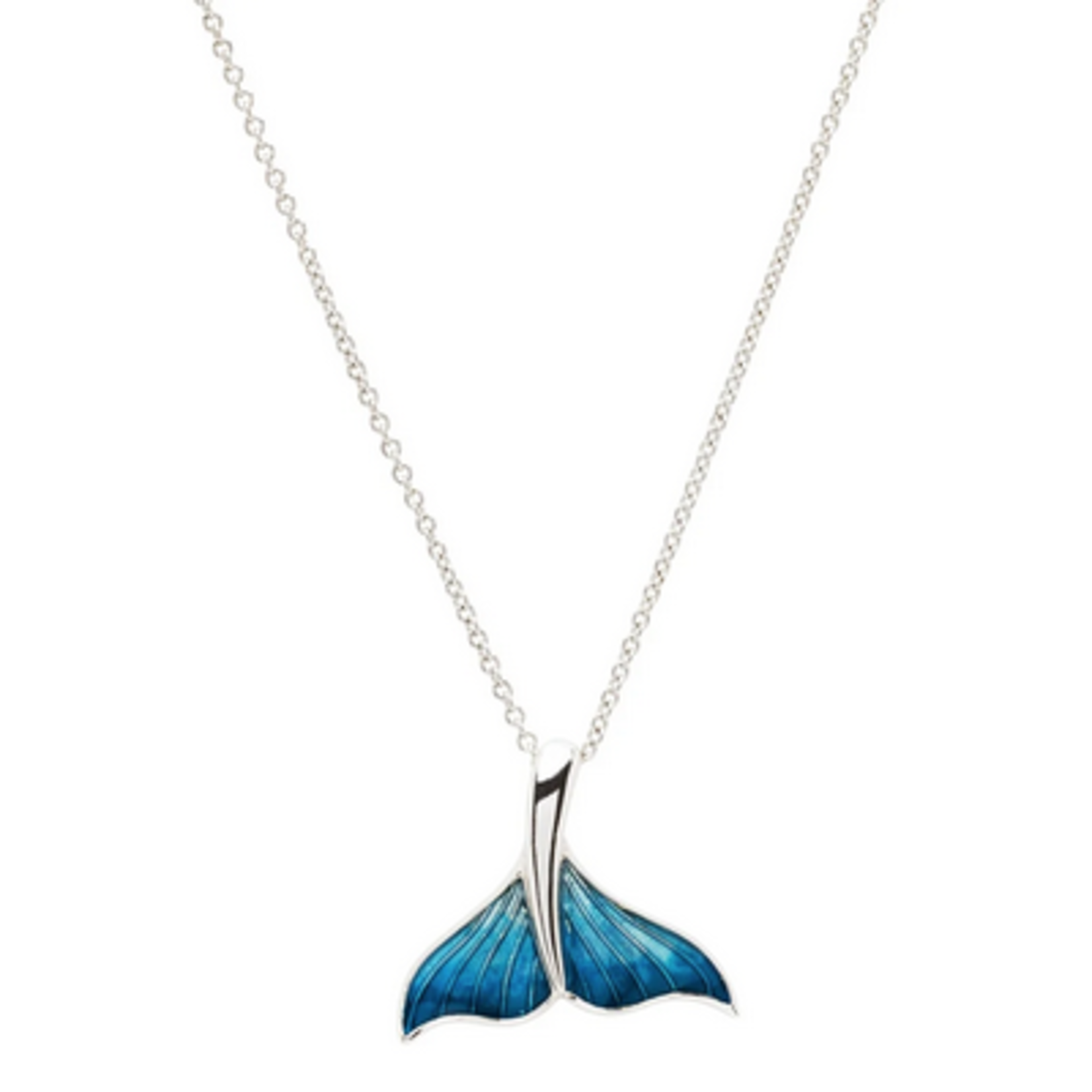 PENDANTS & NECKLACES OCEAN STERLING & ENAMEL WHALE TAIL PENDANT