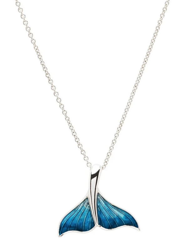 PENDANTS & NECKLACES OCEAN STERLING & ENAMEL WHALE TAIL PENDANT