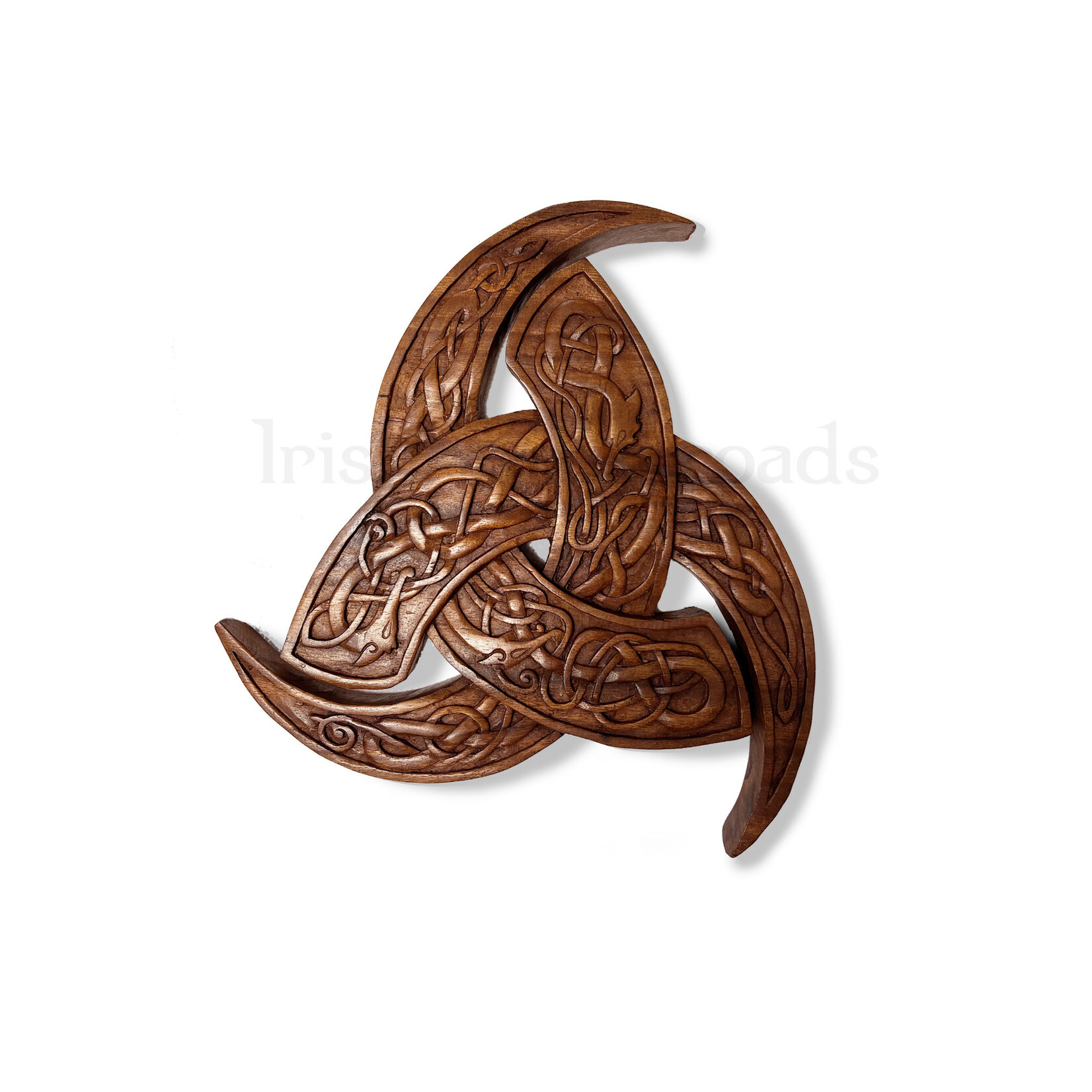 PLAQUES & GIFTS CELTIC WOOD CARVING - Viking Trinity with Celtic Knots