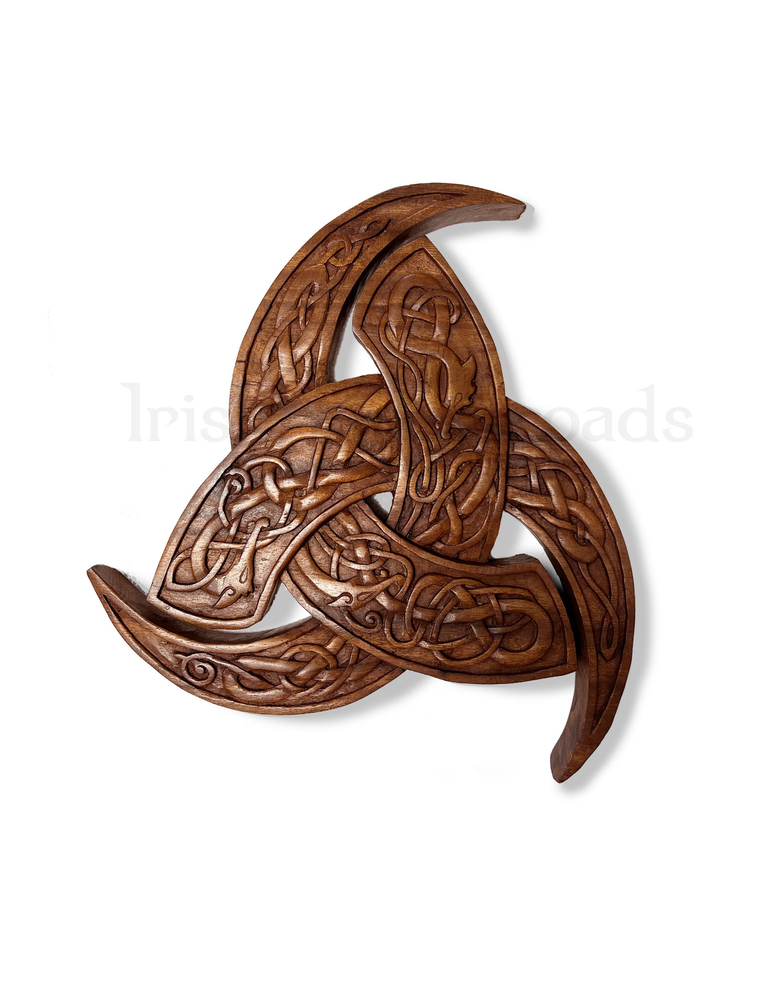 PLAQUES & GIFTS CELTIC WOOD CARVING - Viking Trinity with Celtic Knots