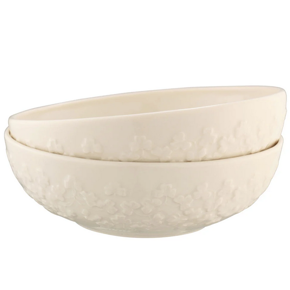 KITCHEN & ACCESSORIES BELLEEK CLASSIC FIELDS of SHAMROCKS BOWLS - Set of 2