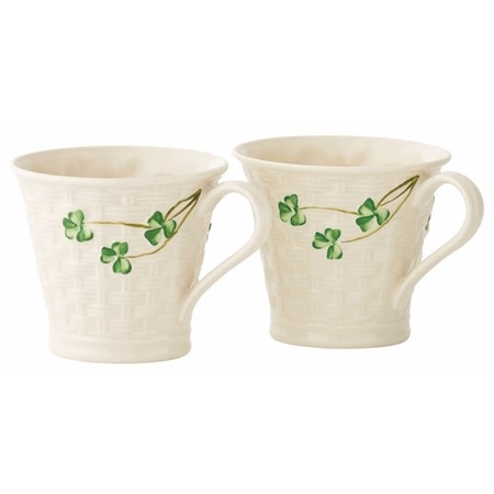 KITCHEN & ACCESSORIES BELLEEK CLASSIC SHAMROCK MUGS - Set of 2