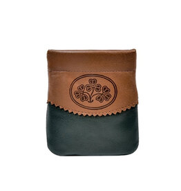 ACCESSORIES TINNAKEENLY MAGNETIC COIN PURSE - Shamrock Grn/Tan Leather