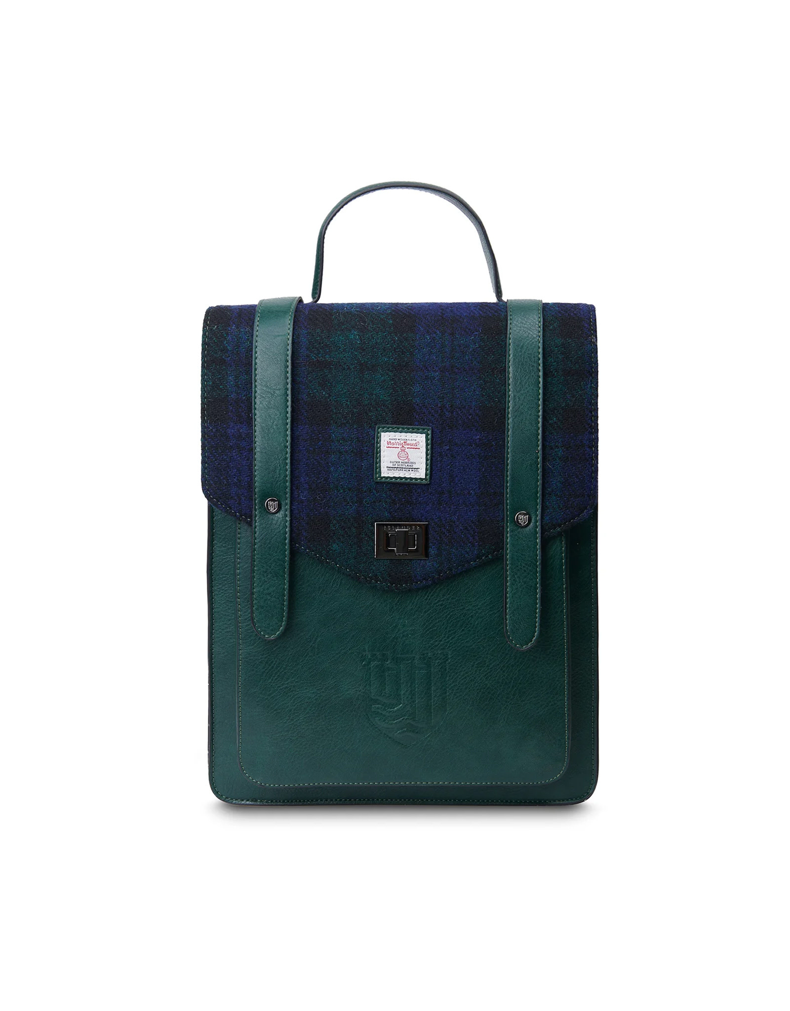 ACCESSORIES ISLANDER CARLOWAY LAPTOP BACKPACK w HARRIS TWEED Black Watch