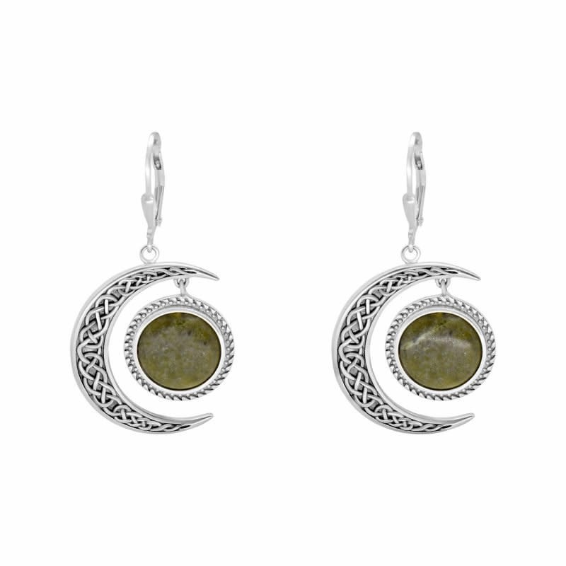 EARRINGS CONNEMARA MARBLE SUN & MOON STYLE STERLING EARRINGS