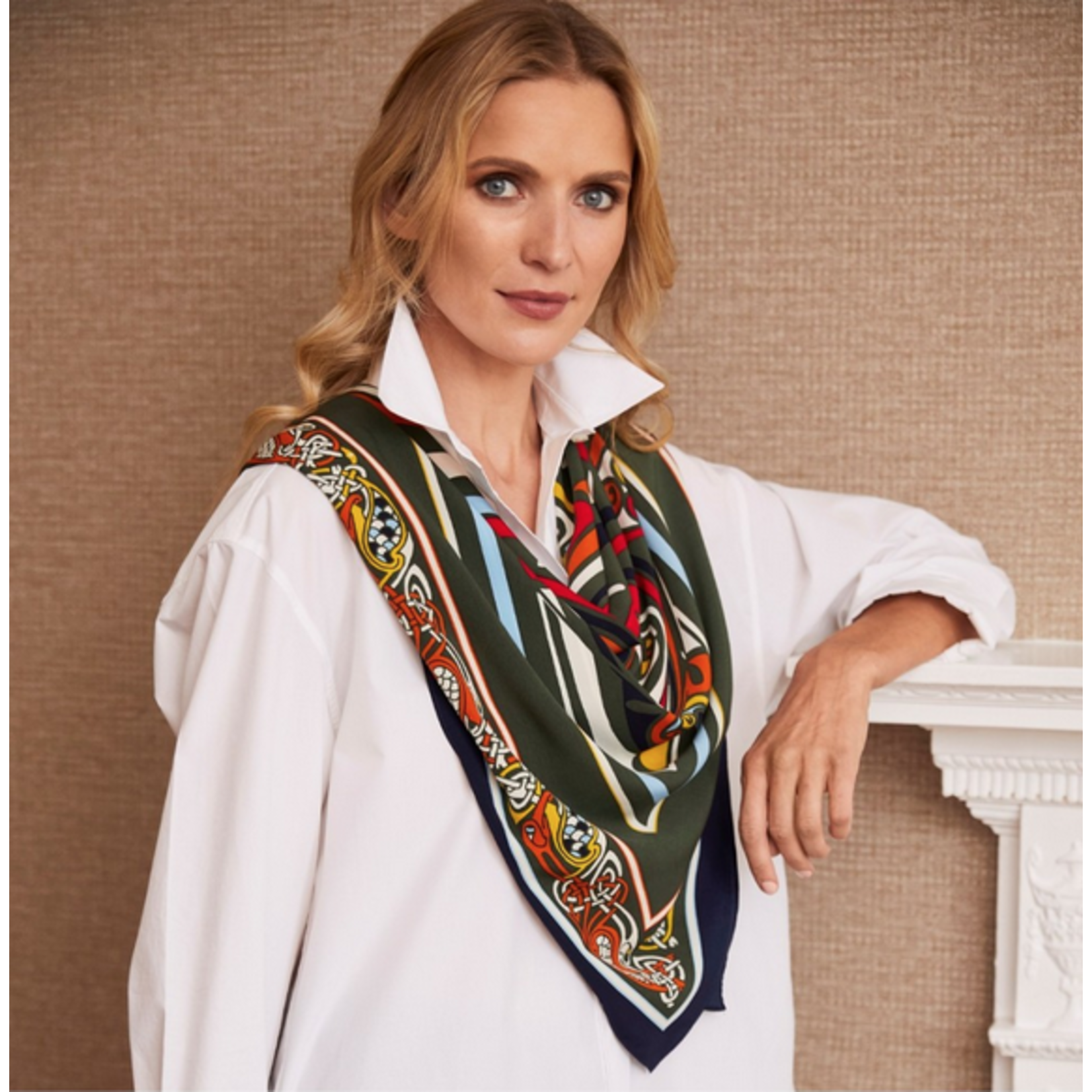 ACCESSORIES BOOK of KELLS CONTEMPORARY SCARF - Thyme/Orange