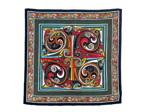 ACCESSORIES BOOK of KELLS CONTEMPORARY SCARF - Thyme/Orange