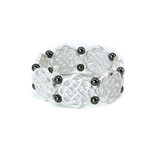 BRACELETS & BANGLES CELTIC KNOT SILVER PLATE STRETCH BRACELET- ROUND KNOT