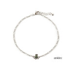 ANKLETS SHAMROCK ANKLET w. GREEN STONES