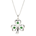 PENDANTS & NECKLACES SHANORE STERLING CZ EM SHAMROCK PENDANT