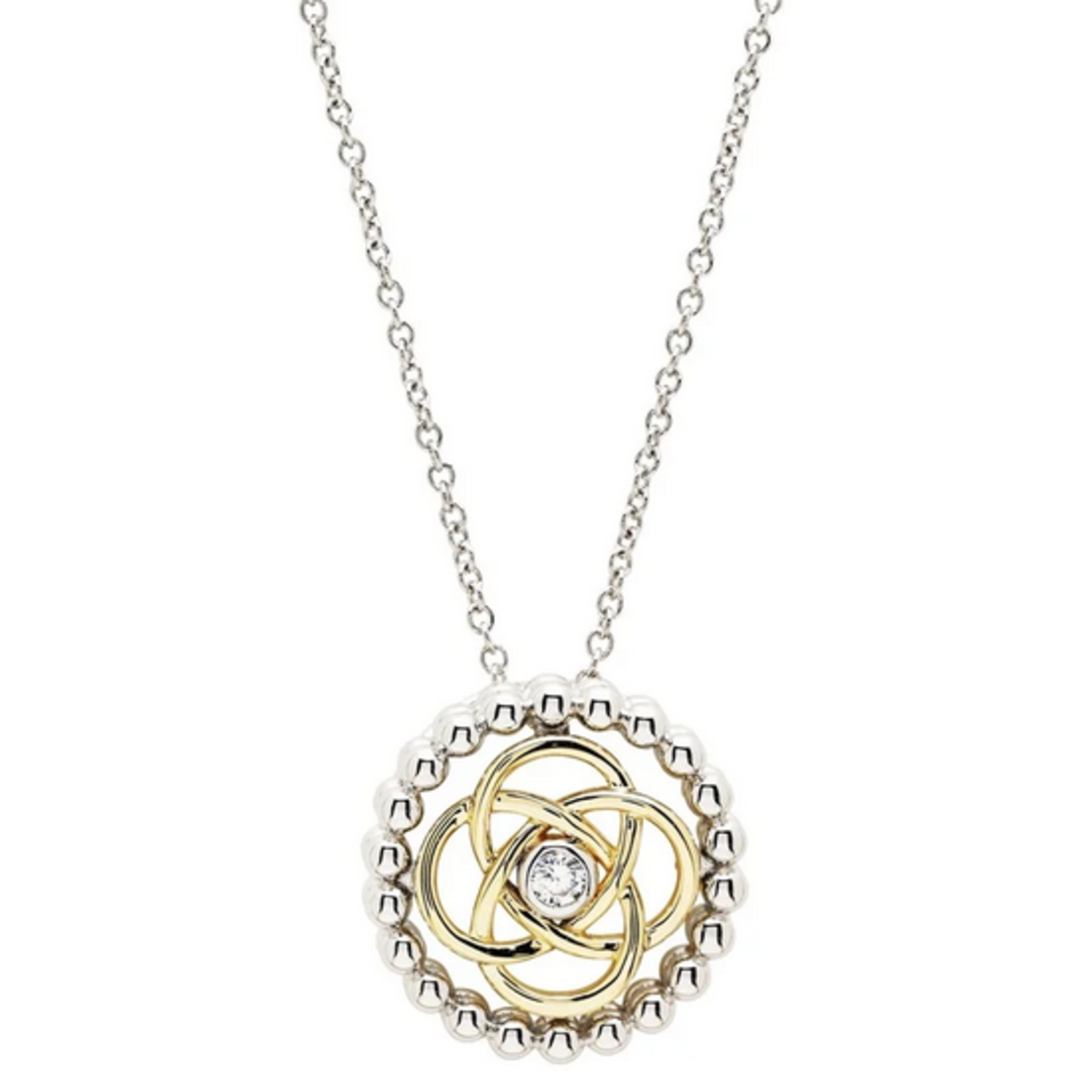 PENDANTS & NECKLACES SHANORE STERLING/GP CELTIC PENDANT w CZ