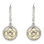 EARRINGS SHANORE STERLING/GP CELTIC DROP EARRINGS w CZ