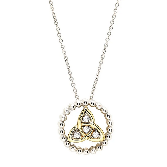 PENDANTS & NECKLACES SHANORE STERLING/GP TRINITY PENDANT w CZ