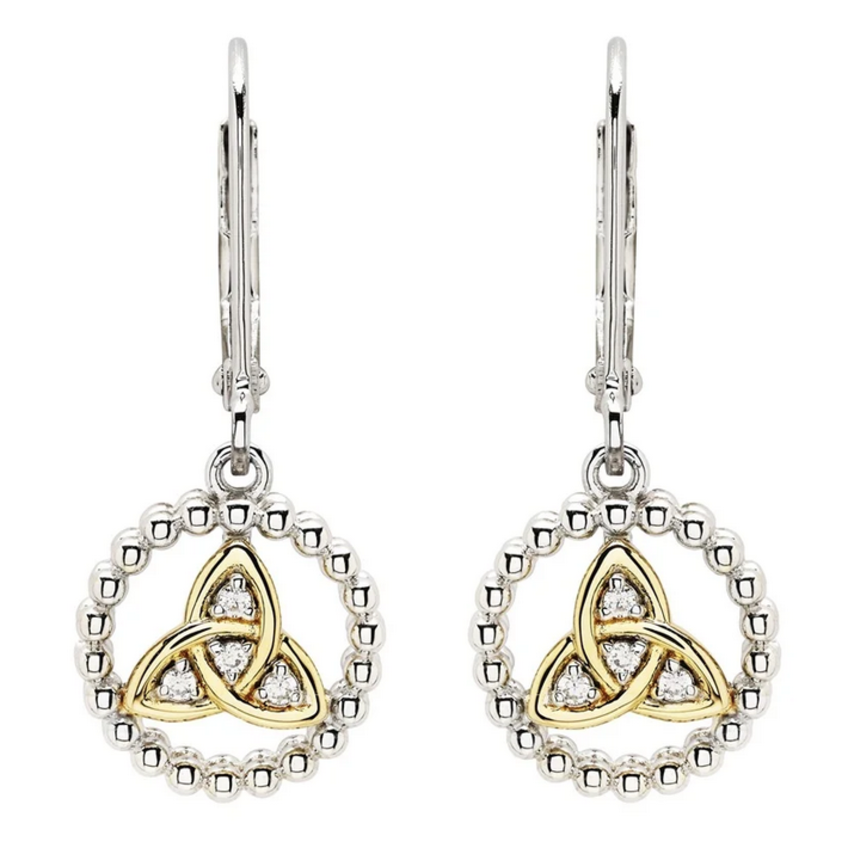 EARRINGS SHANORE STERLING/GP TRINITY DROP EARRINGS w CZ