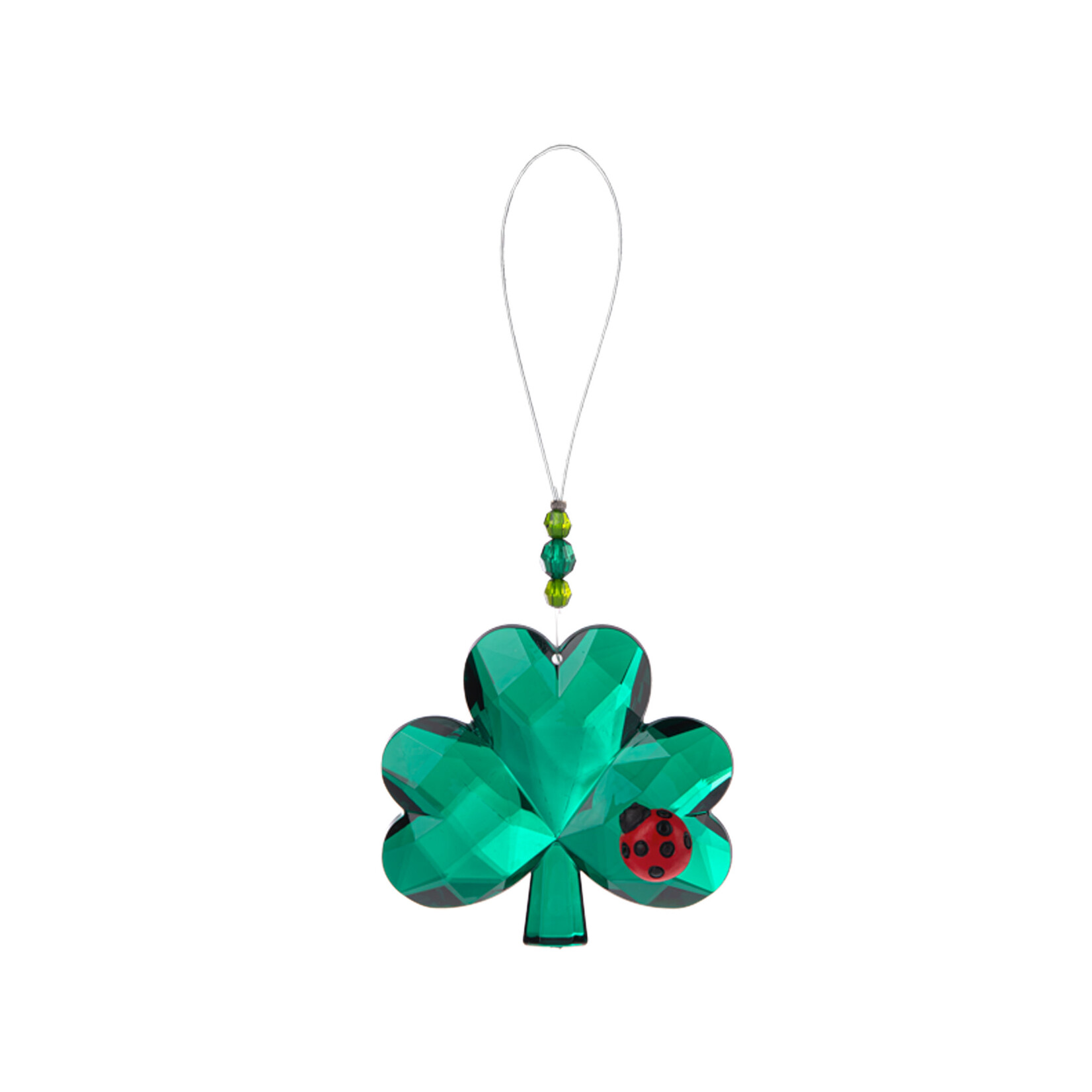 GARDEN LUCKY LADYBUG SHAMROCK HANGING JEWEL