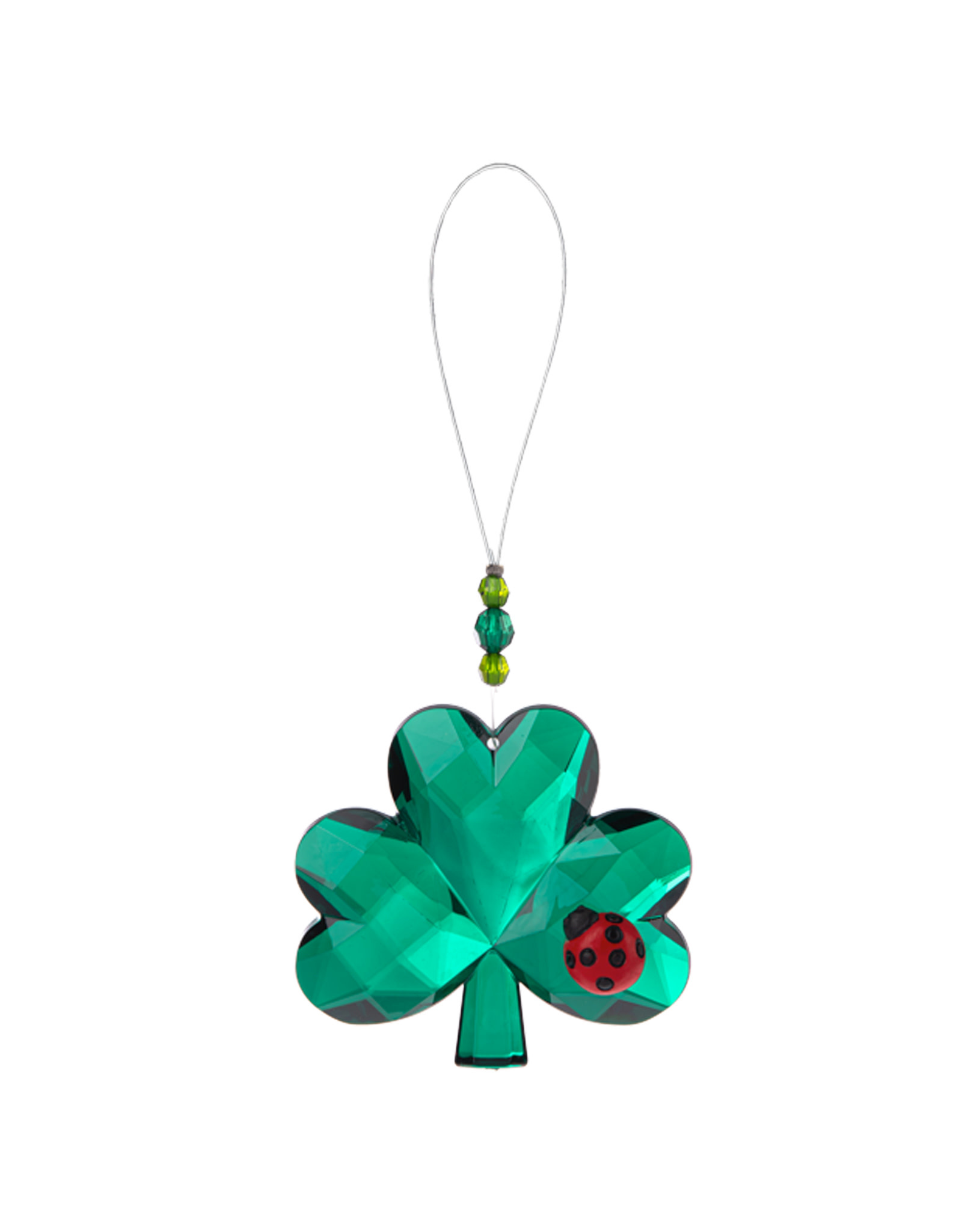 GARDEN LUCKY LADYBUG SHAMROCK HANGING JEWEL
