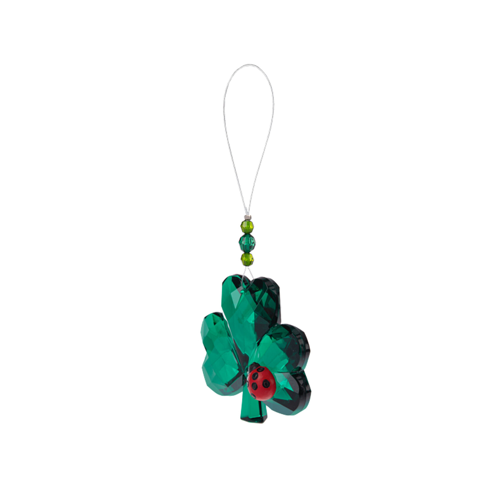 GARDEN LUCKY LADYBUG SHAMROCK HANGING JEWEL