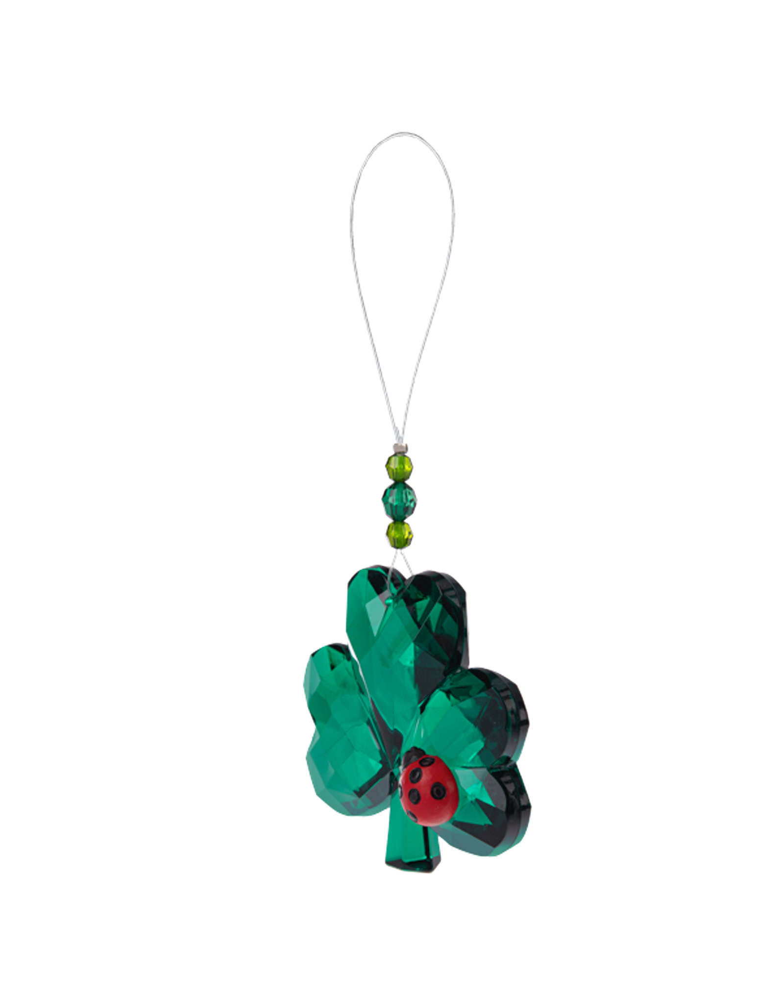 GARDEN LUCKY LADYBUG SHAMROCK HANGING JEWEL