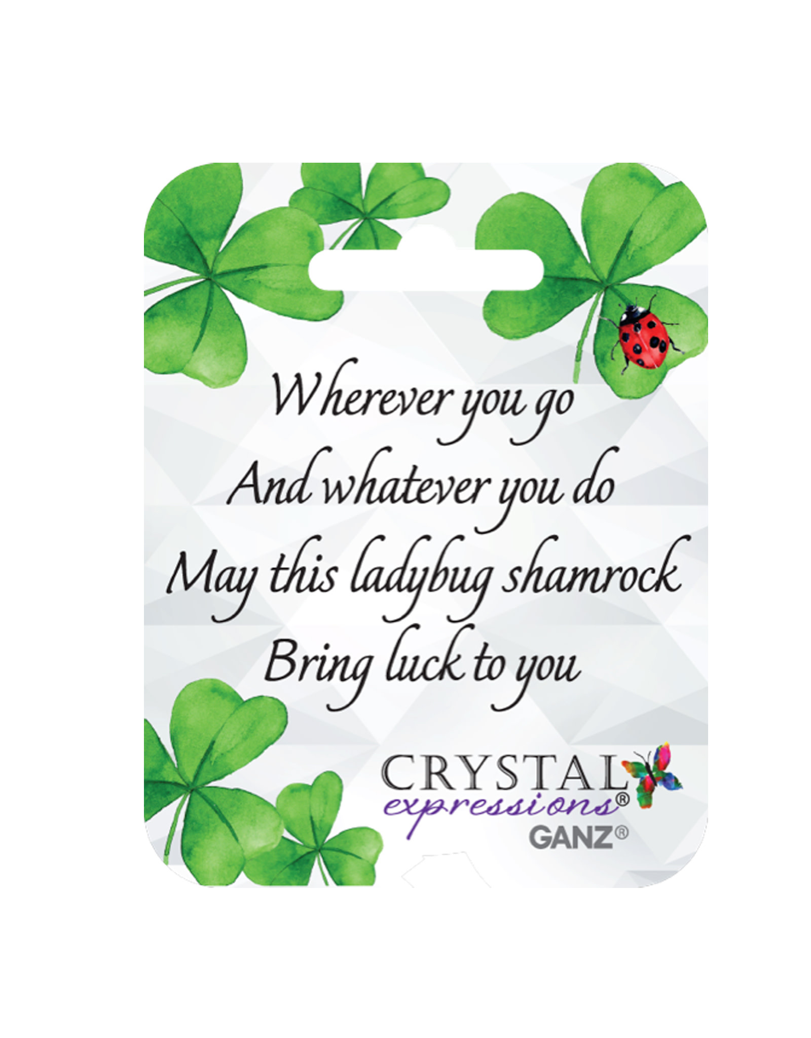 GARDEN LUCKY LADYBUG SHAMROCK HANGING JEWEL