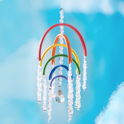 GARDEN RAINBOW WISHES HANGING ORNAMENT