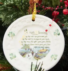ORNAMENTS BELLEEK PLATE ORNAMENT - Irish Blessing