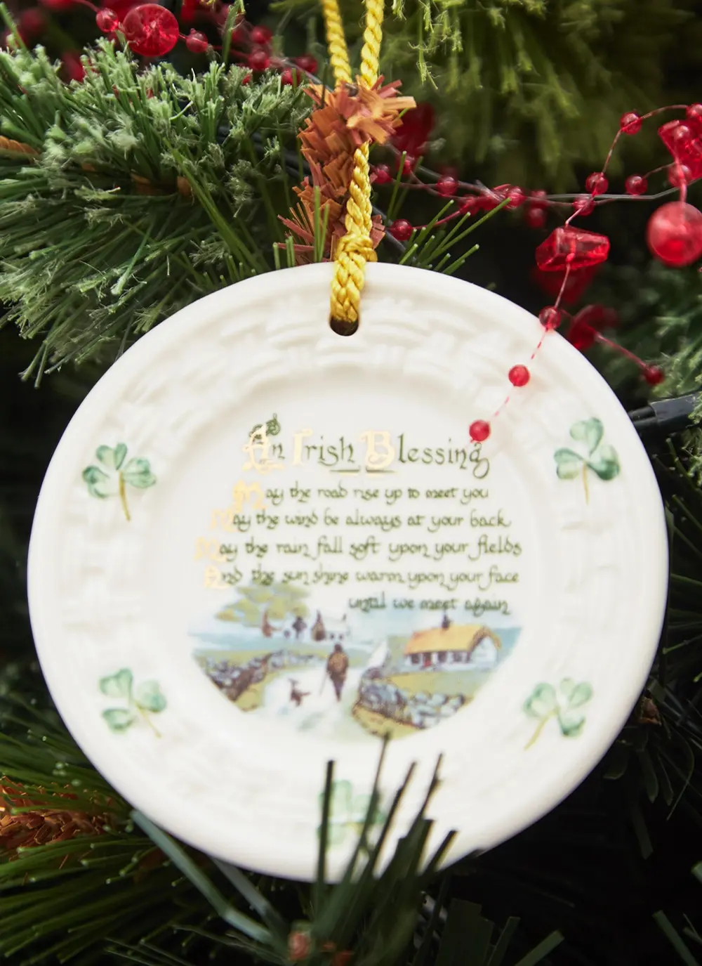 ORNAMENTS BELLEEK PLATE ORNAMENT - Irish Blessing