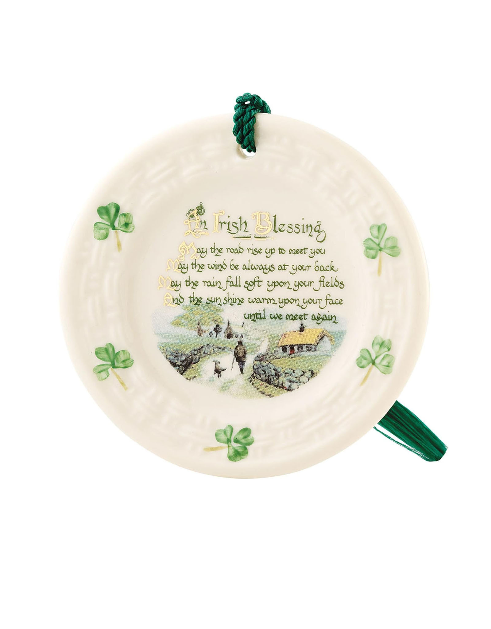 ORNAMENTS BELLEEK PLATE ORNAMENT - Irish Blessing