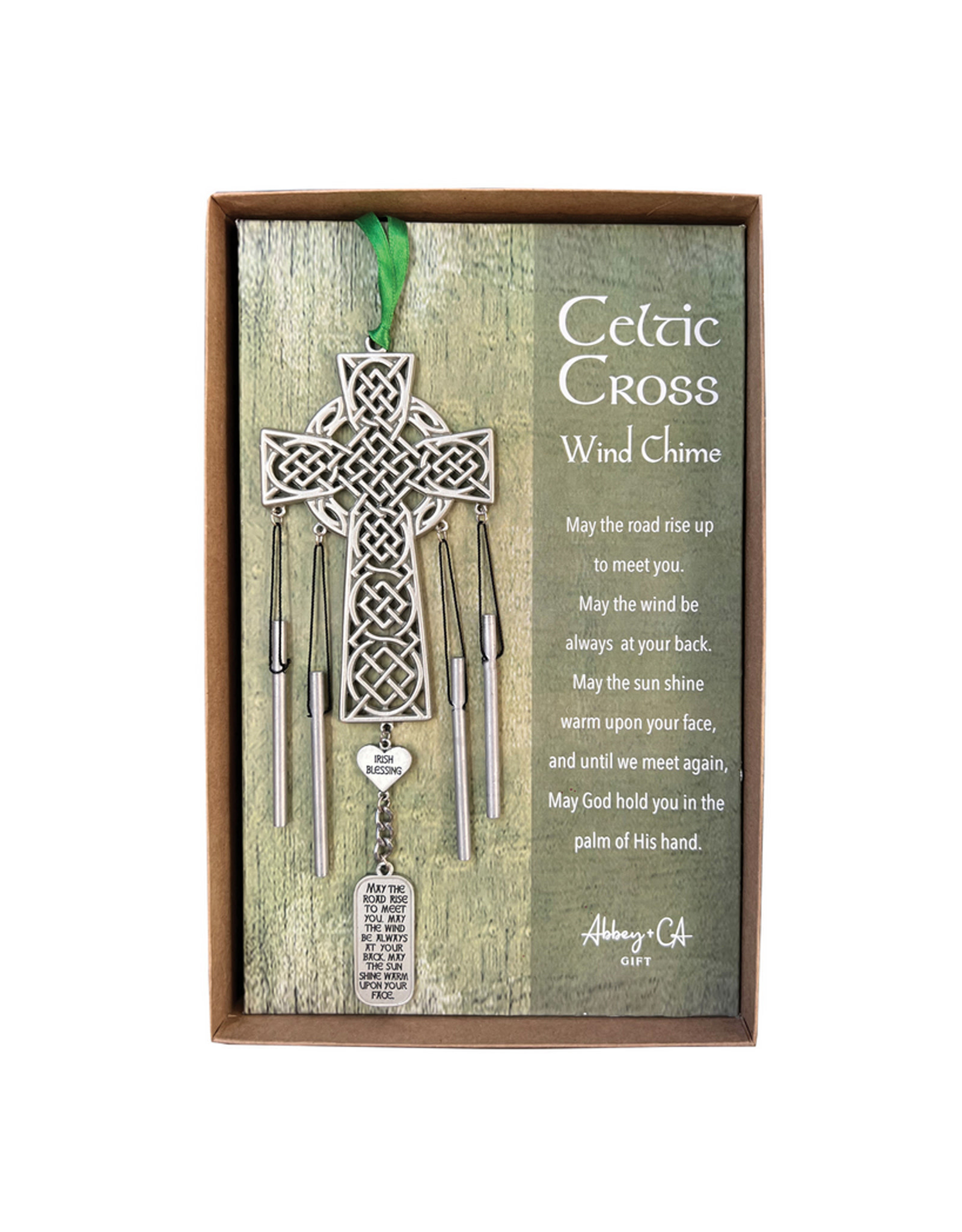GARDEN CELTIC CROSS WINDCHIMES - May the Road Rise