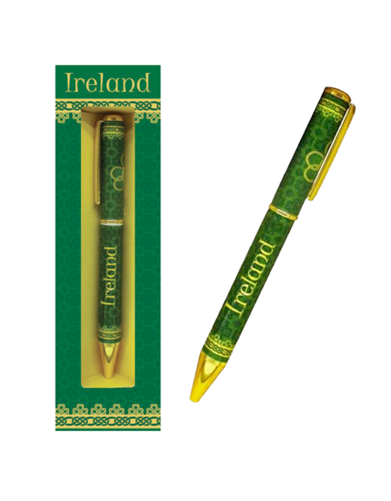 NOVELTY CELTIC PEN - Spiral Shamrock