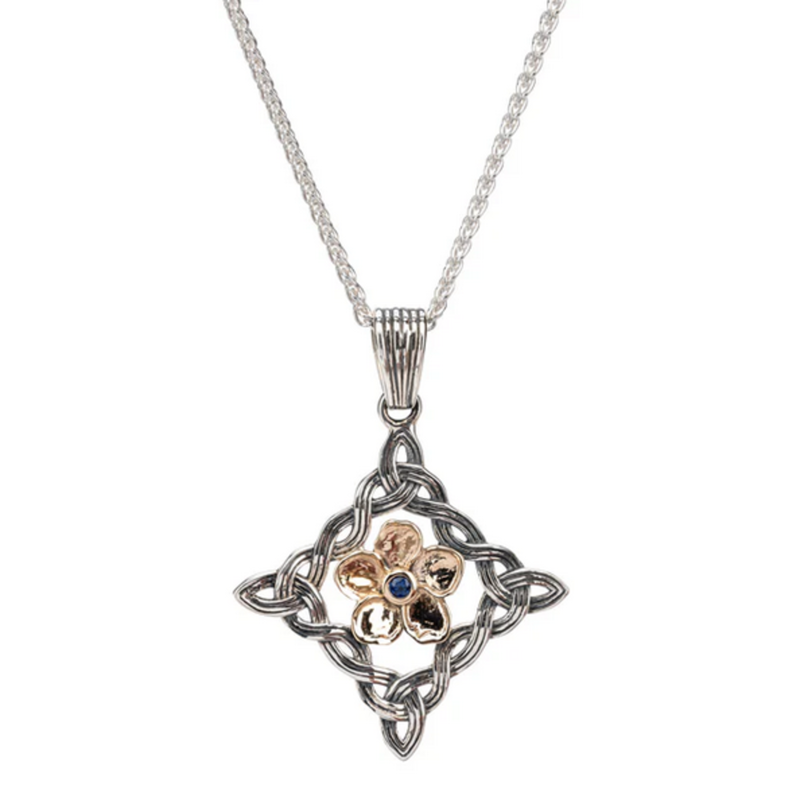 PENDANTS & NECKLACES KEITH JACK STERLING & 10K FORGET-ME-NOT PENDANT