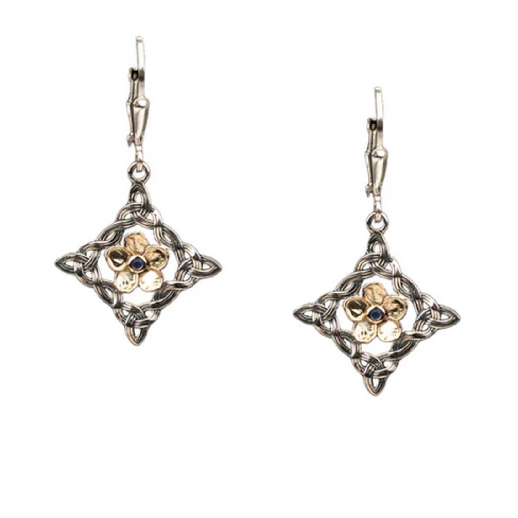 EARRINGS KEITH JACK STERLING & 10K FORGET-ME-NOT DROP EARRINGS