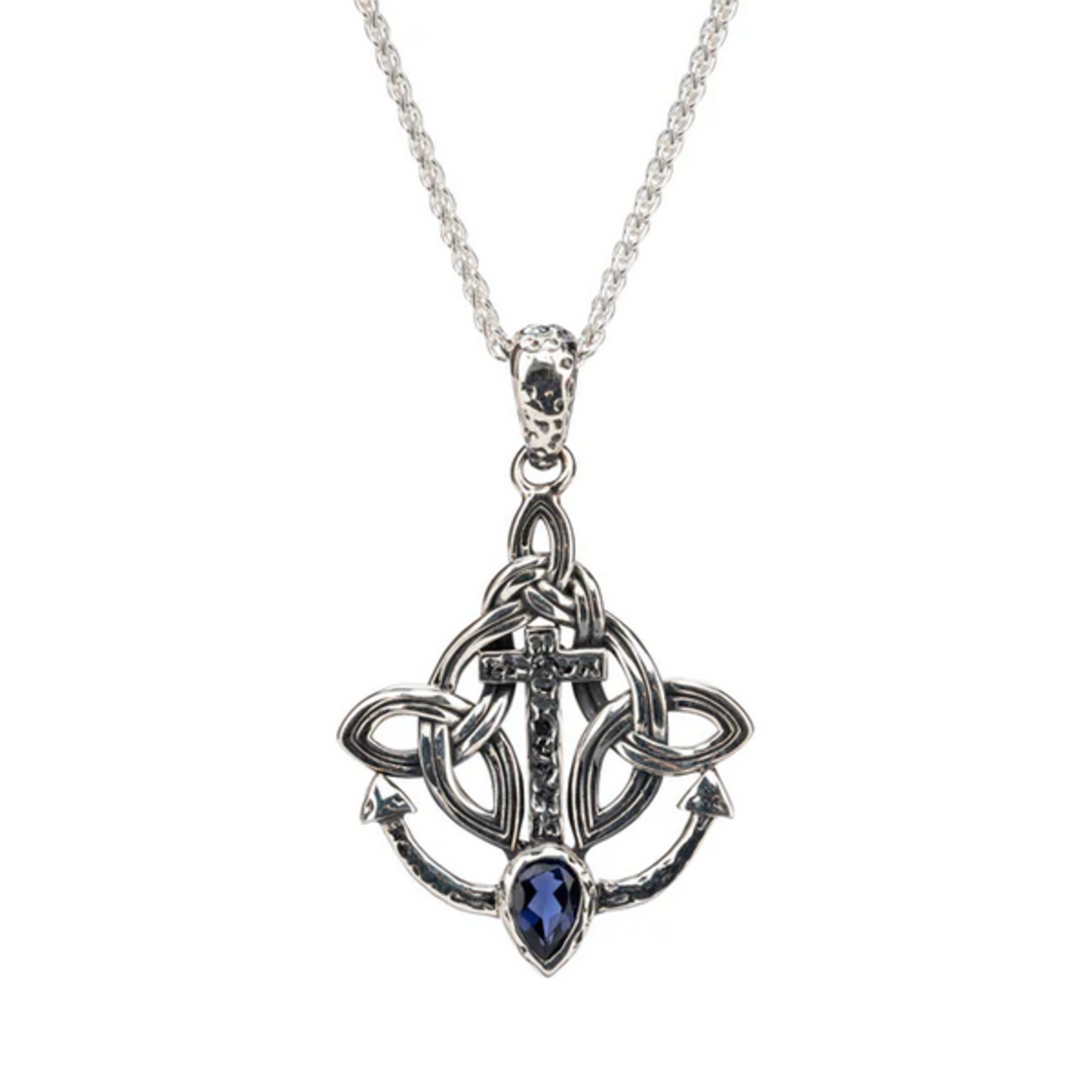 PENDANTS & NECKLACES KEITH JACK STERLING ROCKS n RIVERS ANCHOR PENDANT w IOLITE