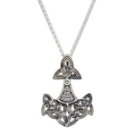 PENDANTS & NECKLACES KEITH JACK STERLING & CZ THOR'S HAMMER w  TRINITY KNOTS PENDANT