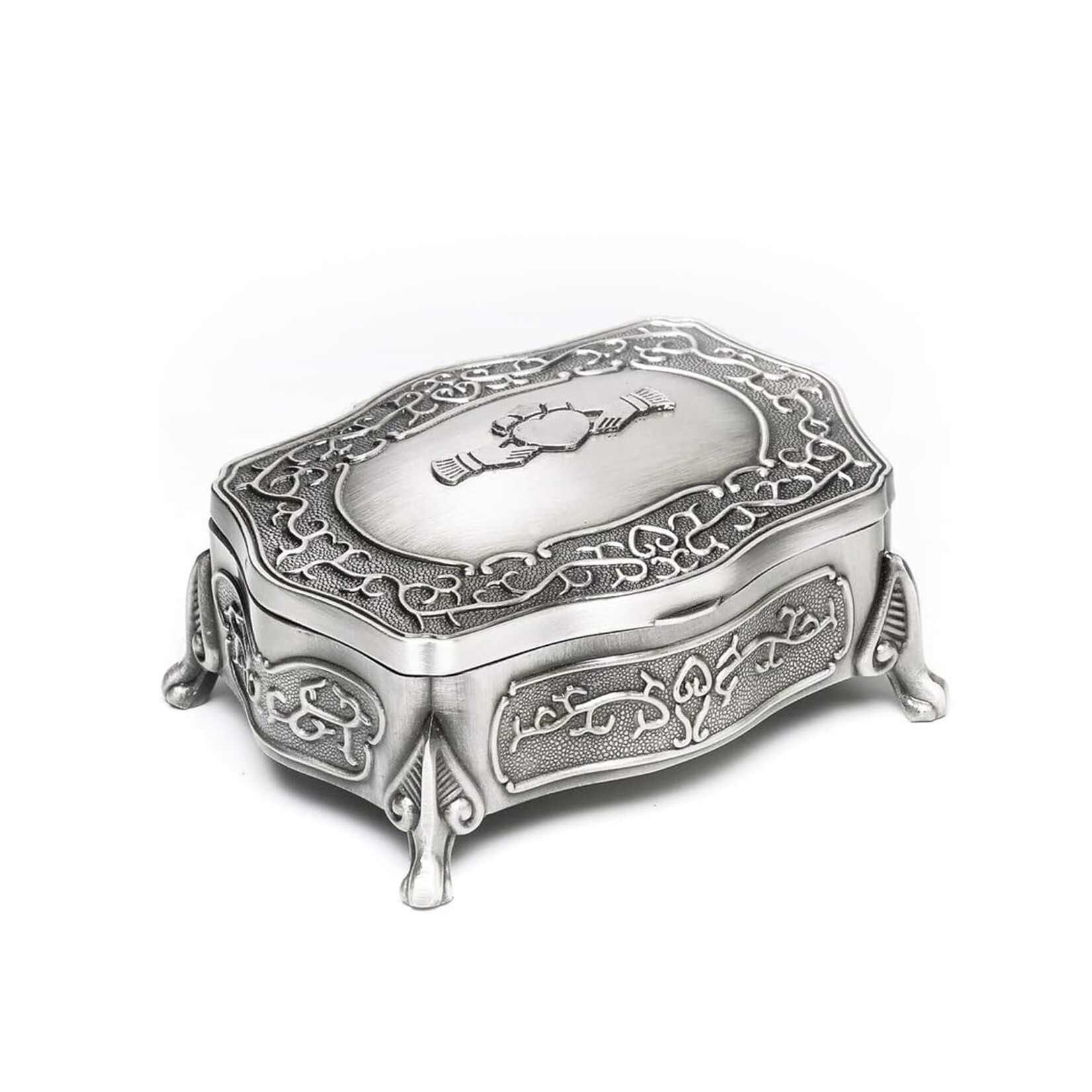 DECOR MULLINGAR PEWTER CLADDAGH FOOTED JEWELRY BOX - Small