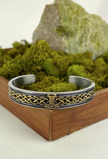 BRACELETS & BANGLES DRUID MOON - STAINLESS w GP THOR'S HAMMER BANGLE