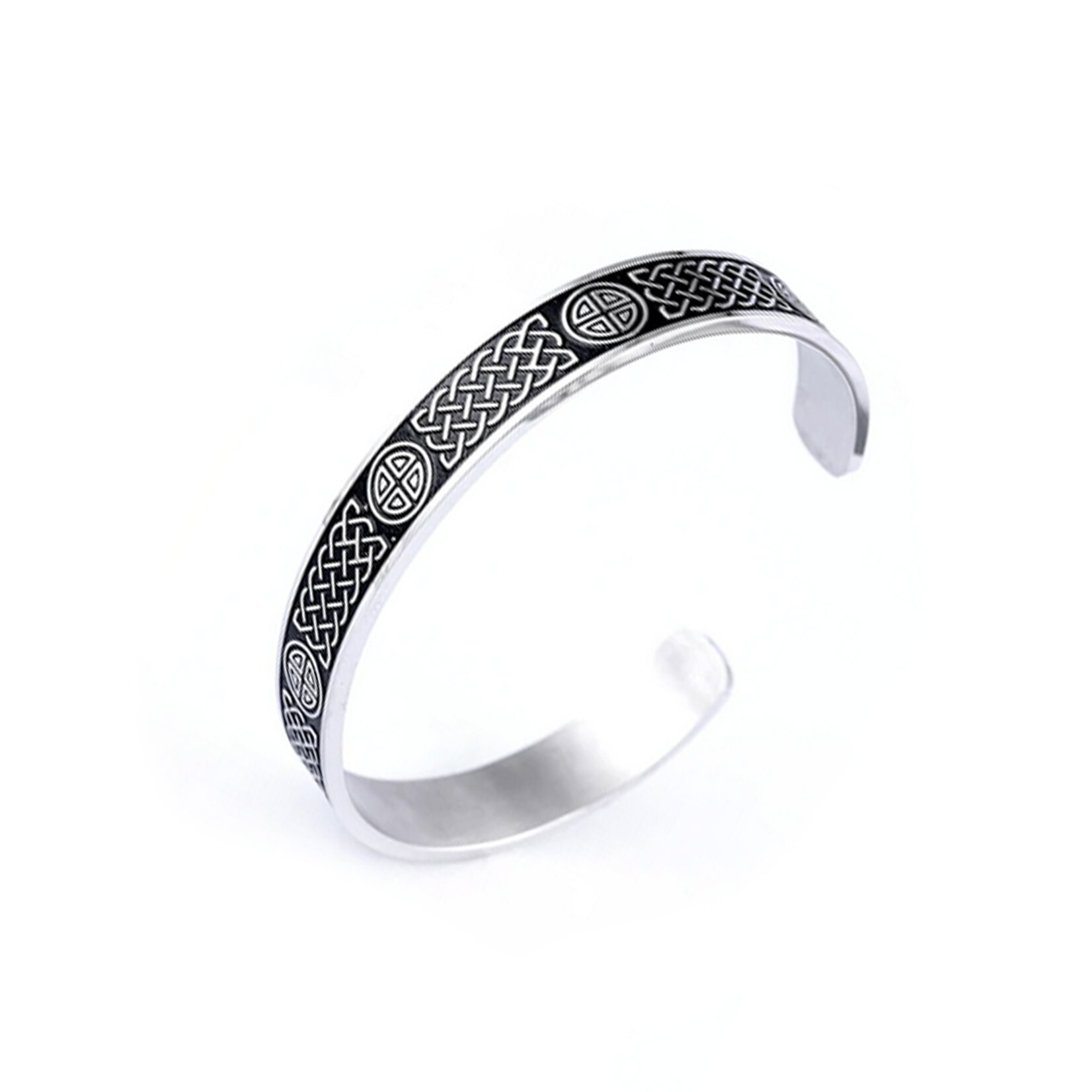 BRACELETS & BANGLES DRUID MOON - STAINLESS CELTIC QUAD BANGLE