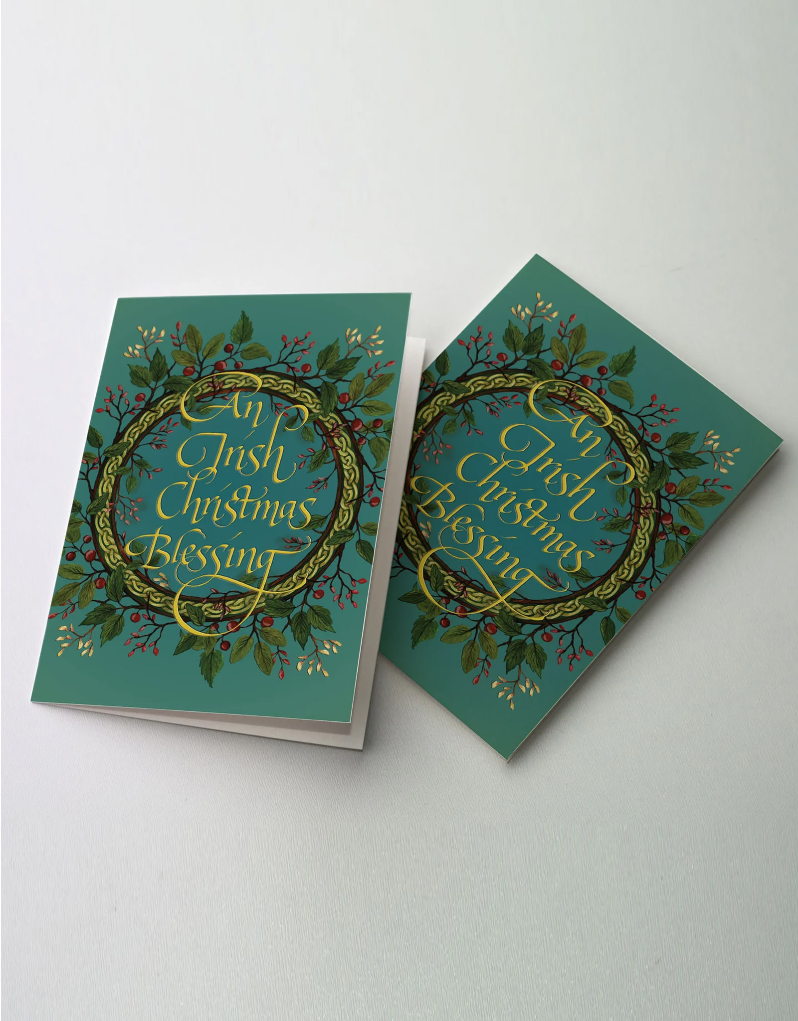 CARDS "AN IRISH CHRISTMAS BLESSING" WREATH CHRISTMAS CARDS