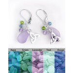 EARRINGS SELKIE DROP EARRINGS with SEA GLASS & TRINITY