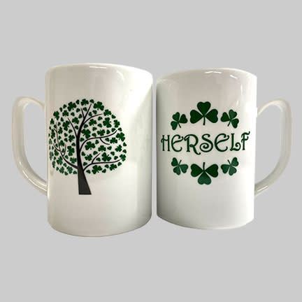 TEAPOTS, MUGS & ACCESSORIES HERSELF MUG w/ SHAMROCK TREE