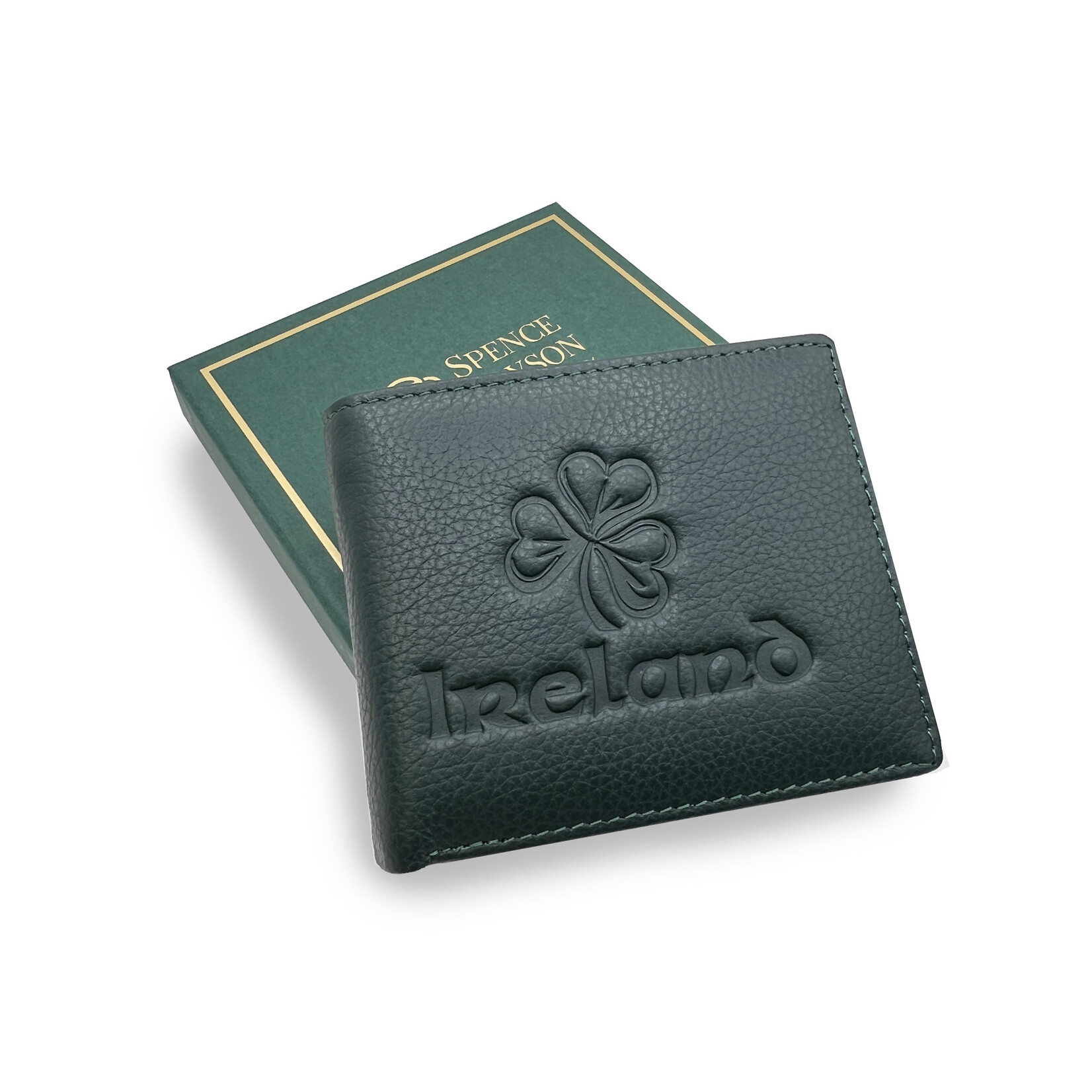 ACCESSORIES LEATHER WALLET - Green with Shamrock Ireland