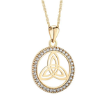 PENDANTS & NECKLACES SOLVAR 10K SML TRINITY PENDANT with CZS