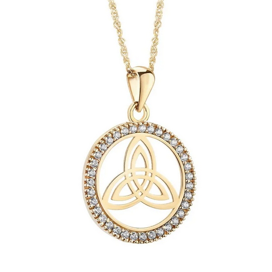 PENDANTS & NECKLACES SOLVAR 10K SML TRINITY PENDANT with CZS