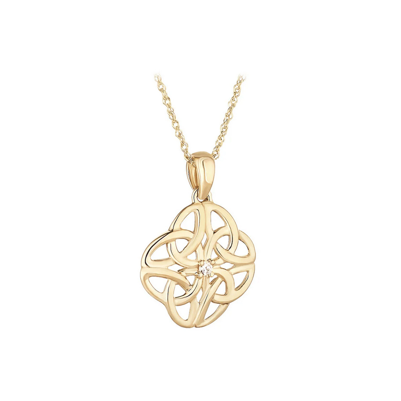 PENDANTS & NECKLACES SOLVAR 10K 4TRIN PENDANT w CZs