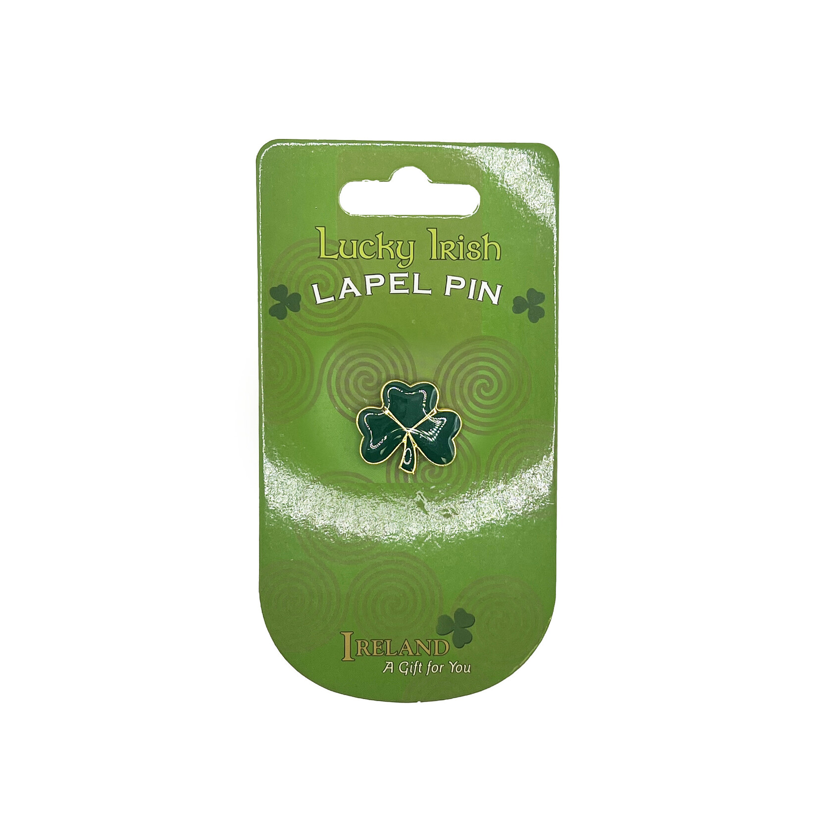 NOVELTY PINS GREEN SHAMROCK CARDED LAPEL PIN