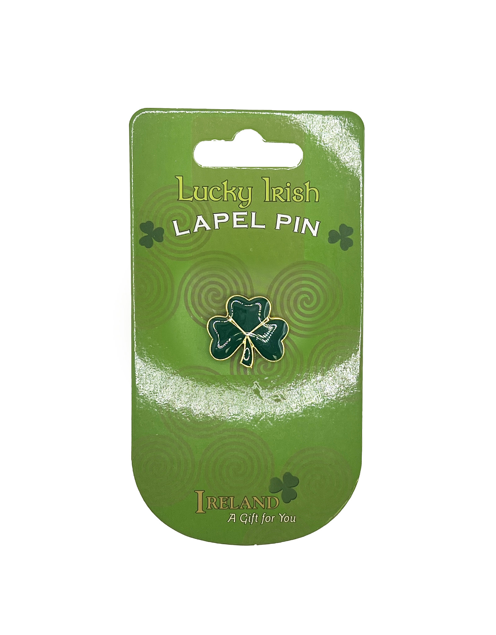 NOVELTY PINS GREEN SHAMROCK CARDED LAPEL PIN